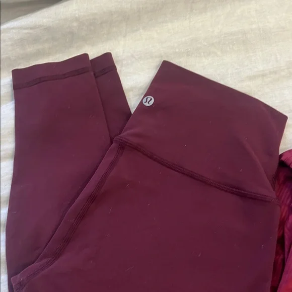 Lululemon Burgundy Dance Studio Pants regular & wonderunder leggings 3/4 length - Picture 2 of 10
